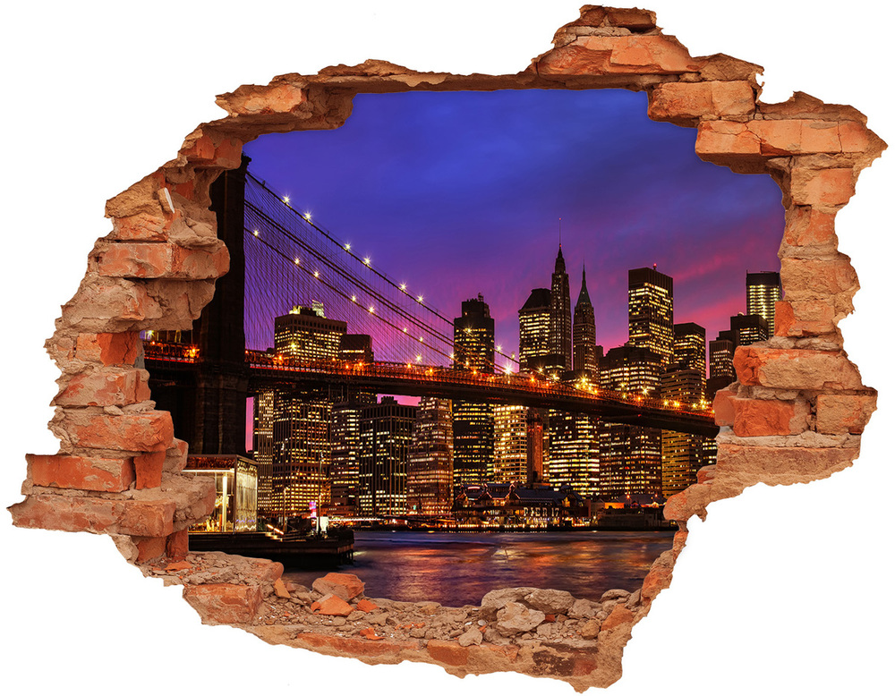 Fototapeta dziura na ścianę 3d Manhattan zachód