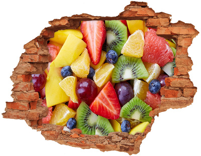 Naklejka dziura na ścianę Pokrojone owoce