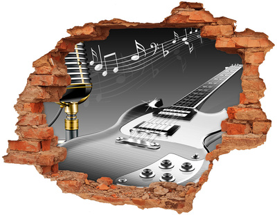 Fotoobraz dziura na ścianę Gitara i mikrofon