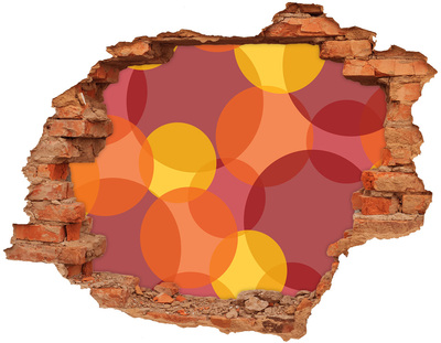 Dziura 3d fototapeta na ścianę Kolorowe kółka na tle betonu