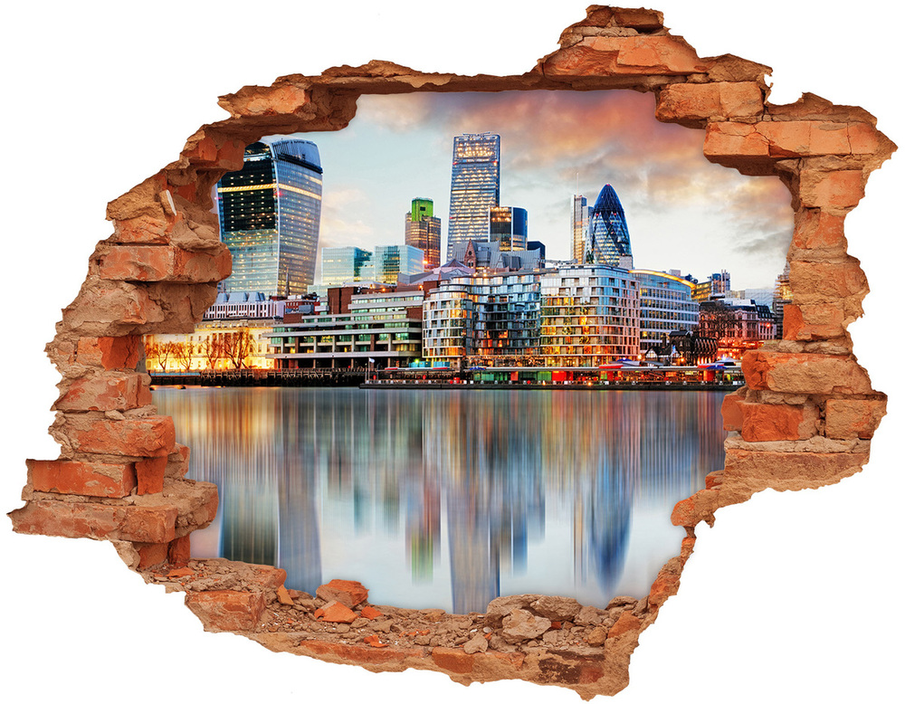 Fototapeta dziura na ścianę 3d Panorama Londynu