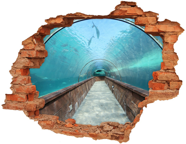 Fototapeta dziura na ścianę 3d Podwodny tunel w oceanie
