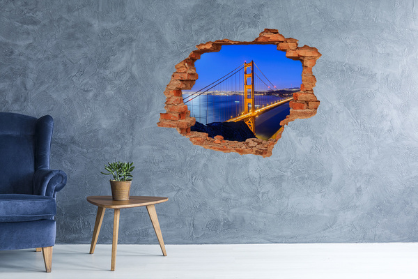 Fototapeta dziura na ścianę 3d Most San Francisco