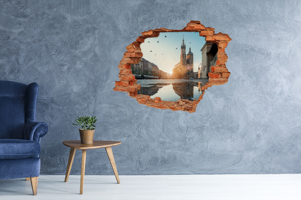 Fototapeta dziura na ścianę 3d Kraków Polska