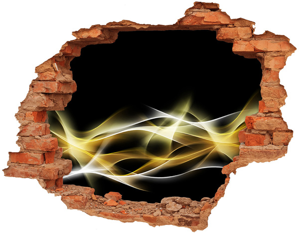 Dziura 3d fototapeta na ścianę Złota szczelina w ścianie