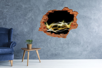 Dziura 3d fototapeta na ścianę Złota szczelina w ścianie