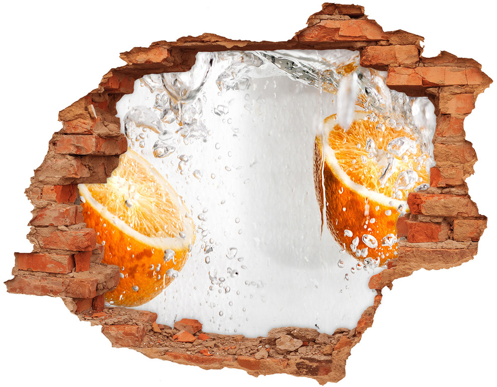 Naklejka dziura na ścianę Pomarańcze pod wodą