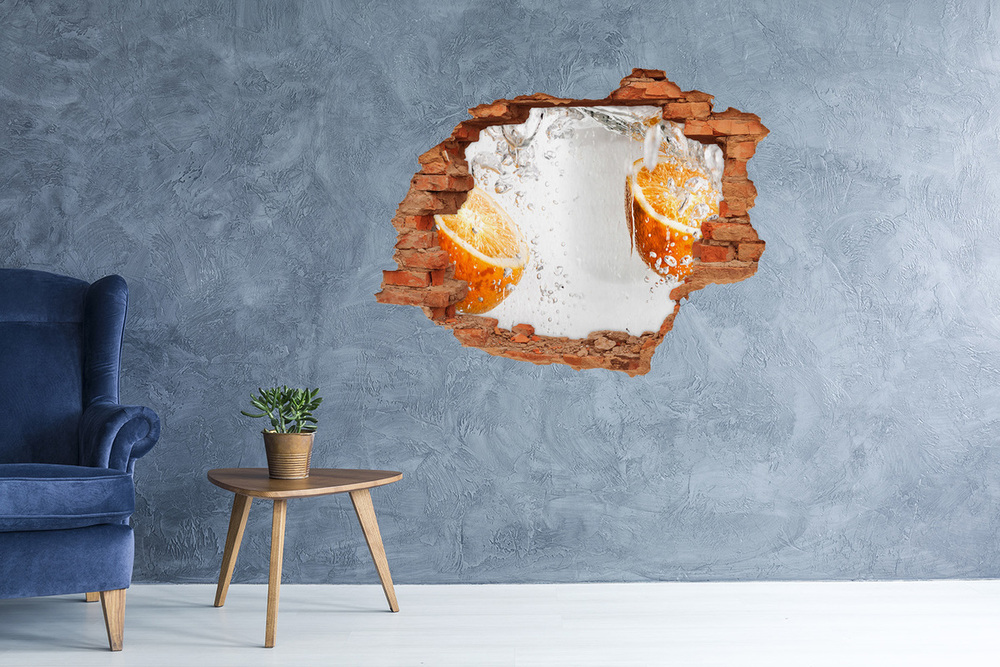 Naklejka dziura na ścianę Pomarańcze pod wodą