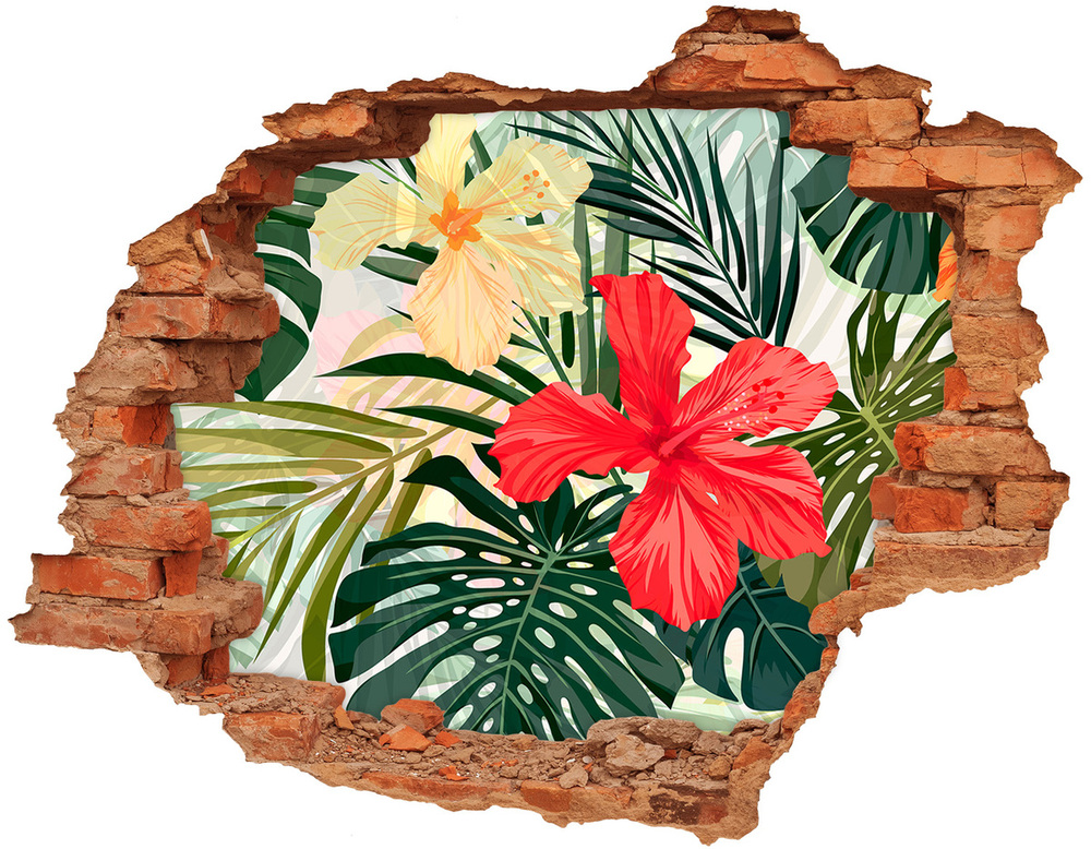 Okleina 3D dziura naklejka Hawajskie kwiaty