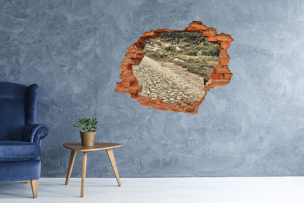 Dziura 3d fototapeta naklejka Dwa psy na wzgórzu