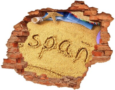 Samoprzylepna dziura na ścianę Hiszpania napis