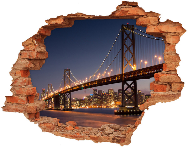 Fototapeta dziura na ścianę 3d Most San Francisco