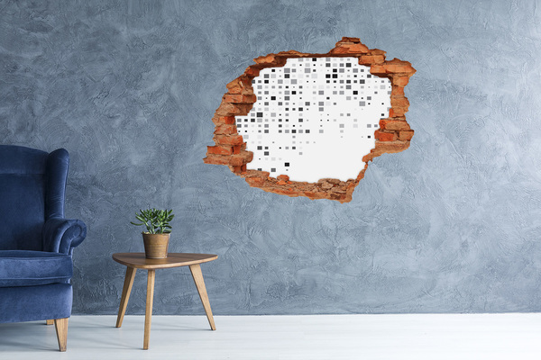 Samoprzylepna dziura ścienna Zniszczona ściana z cyfrowym wzorem