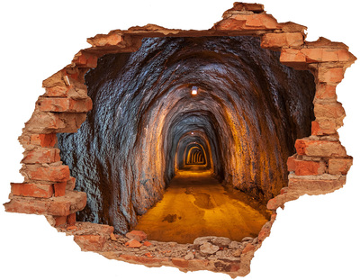 Fototapeta dziura na ścianę 3d Tunel w górach