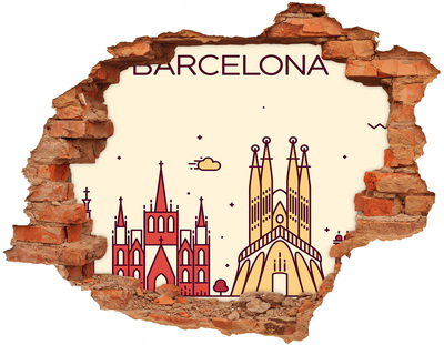 Samoprzylepna dziura na ścianę Napis Barcelona