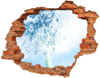 Samoprzylepna dziura ścienna 3D Dmuchawce w błękicie