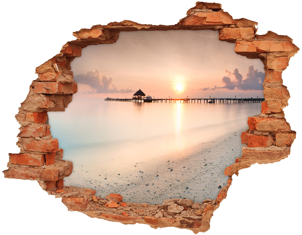 naklejka fototapeta 3D widok Plaża Malediwy