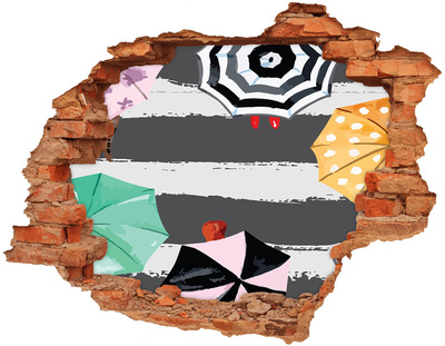Fotoobraz dziura na ścianę Kolorowe parasole