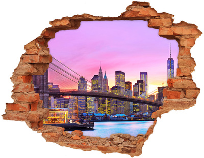 Fototapeta dziura na ścianę 3d Manhattan Nowy Jork