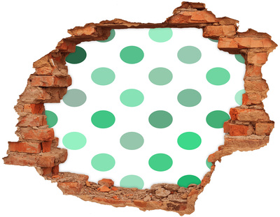 Fotoobraz dziura na ścianę Zielone kropki