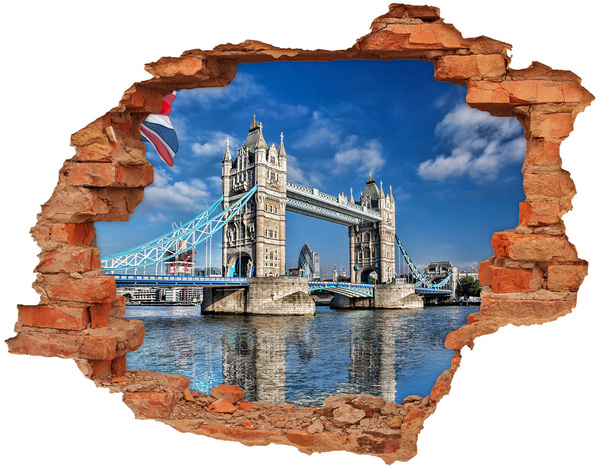 Fototapeta dziura na ścianę 3d Tower Bridge Londyn