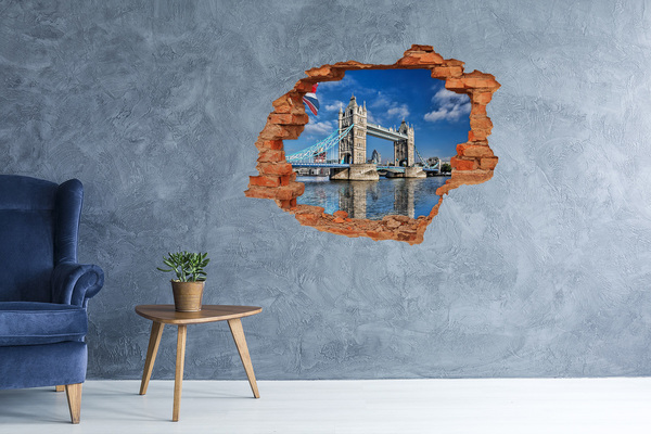 Fototapeta dziura na ścianę 3d Tower Bridge Londyn