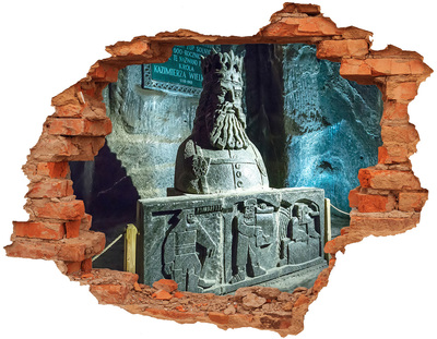 Fototapeta dziura na ścianę 3d Starożytna rzeźba w jaskini