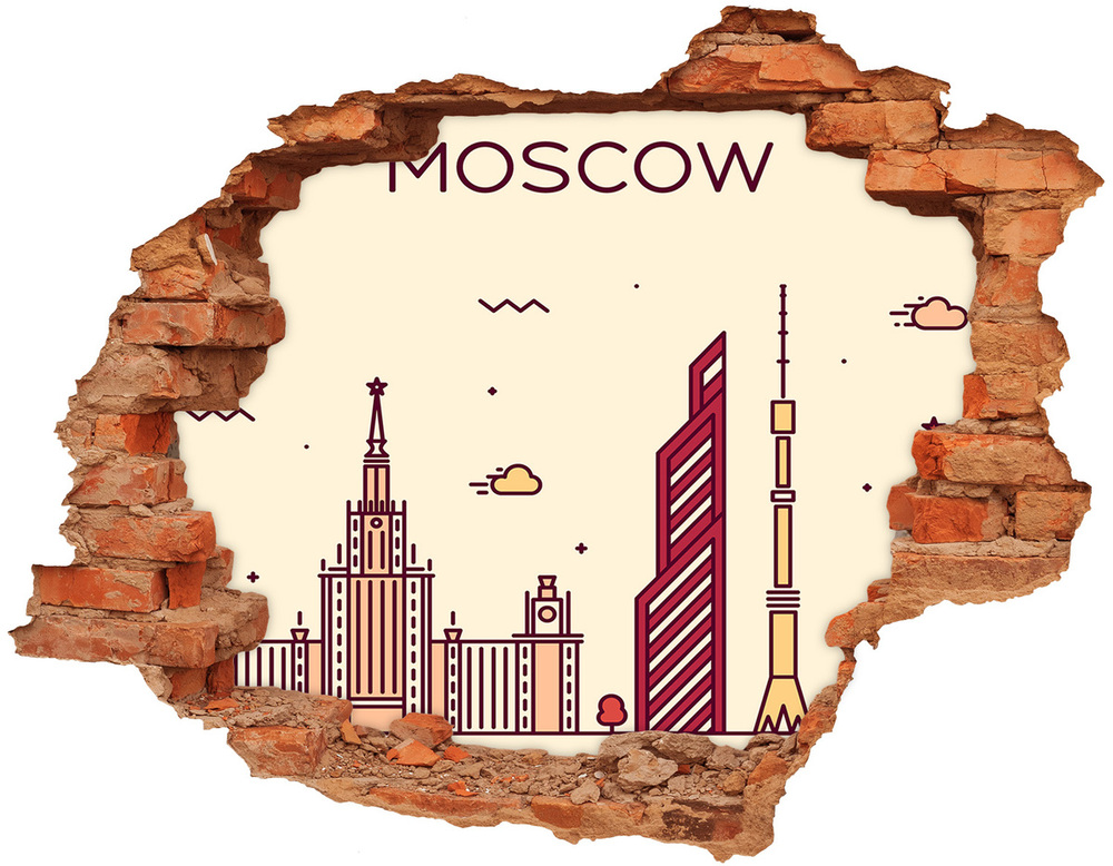 Samoprzylepna dziura na ścianę Moskwa budynki