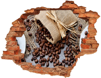 Samoprzylepna naklejka beton Kawa w zniszczonej ścianie