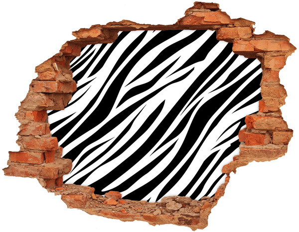 Samoprzylepna dziura ścienna 3D Zebra tło