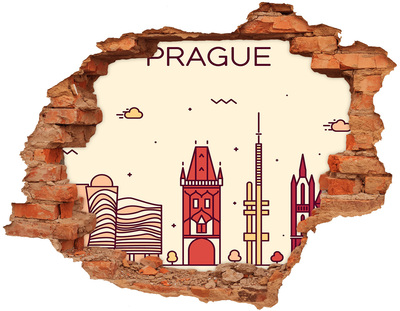 Samoprzylepna dziura na ścianę Praga budynki