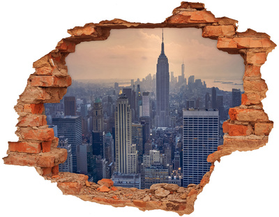 Fototapeta dziura na ścianę 3d Manhattan Nowy Jork