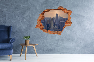 Fototapeta dziura na ścianę 3d Manhattan Nowy Jork