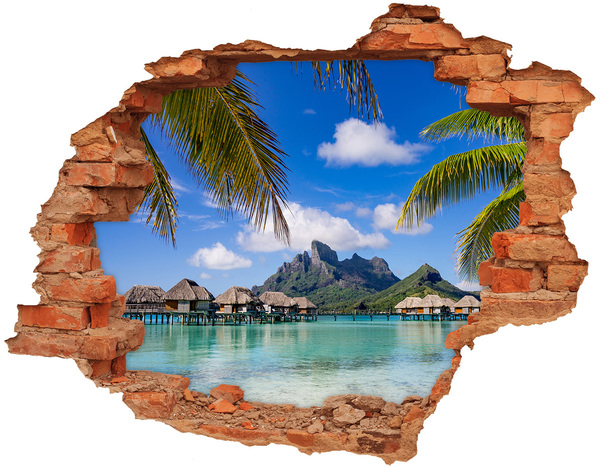 naklejka fototapeta 3D Palmy na Bora Bora