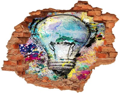 Samoprzylepna dziura na ścianę naklejka Zniszczona ściana z lampą