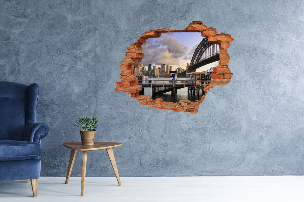 Fototapeta dziura na ścianę 3d Most w Sydney