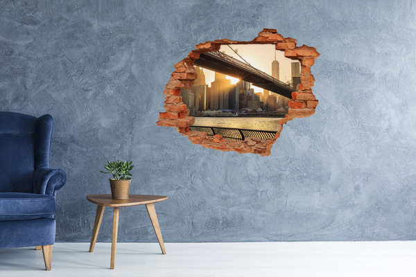 Fototapeta dziura na ścianę 3d Most w zachodzącym słońcu