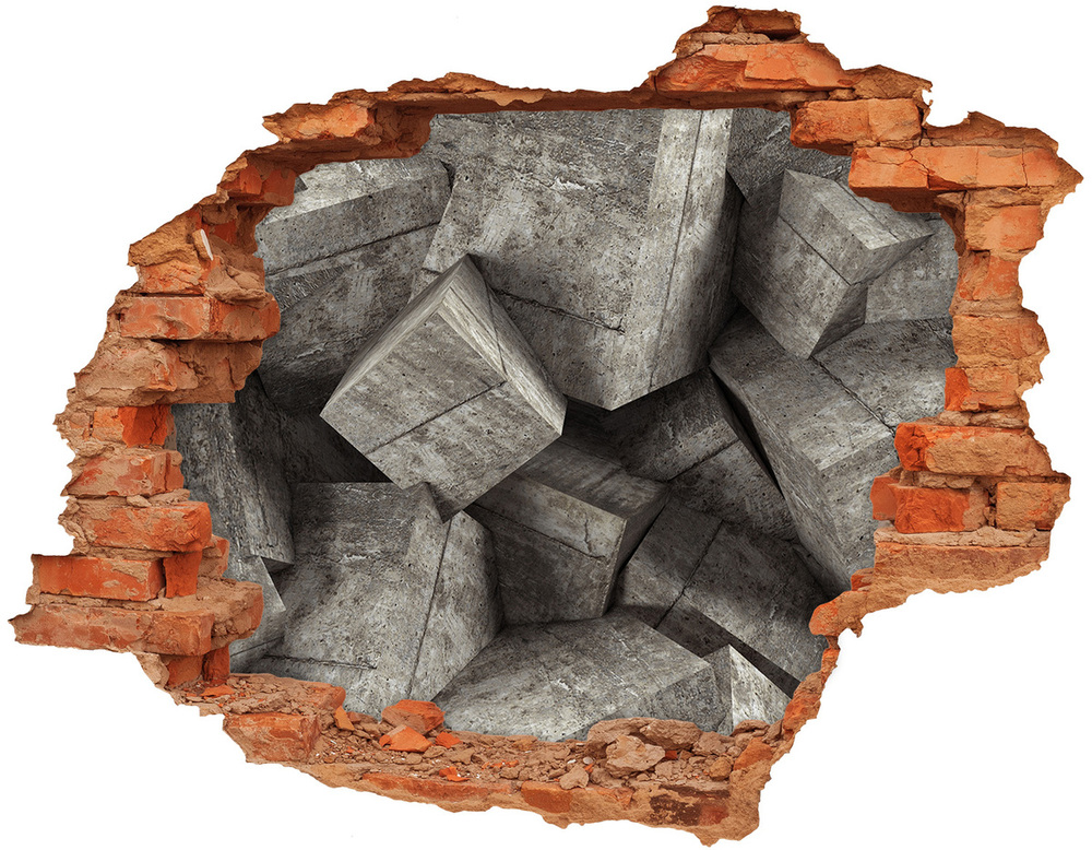 Samoprzylepna dziura na ścianę Betonowe sześciany