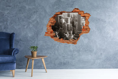 Fototapeta dziura na ścianę 3d Widok na miasto z dziury w ścianie