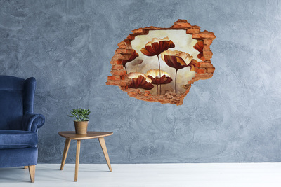 Dziura 3d foto tapeta naklejka Kwiatowe marzenie w zniszczonej ścianie