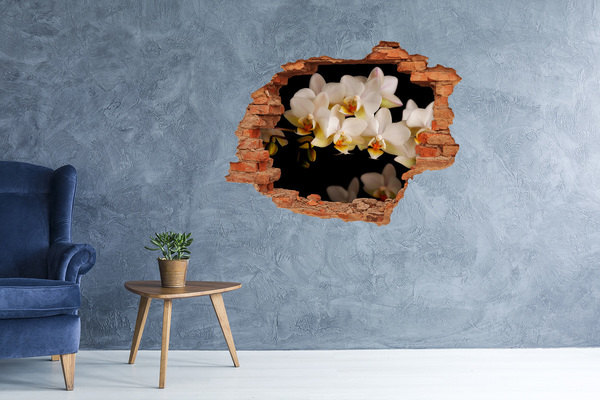 naklejka fototapeta 3D widok Kwiaty orchidei w ruinach