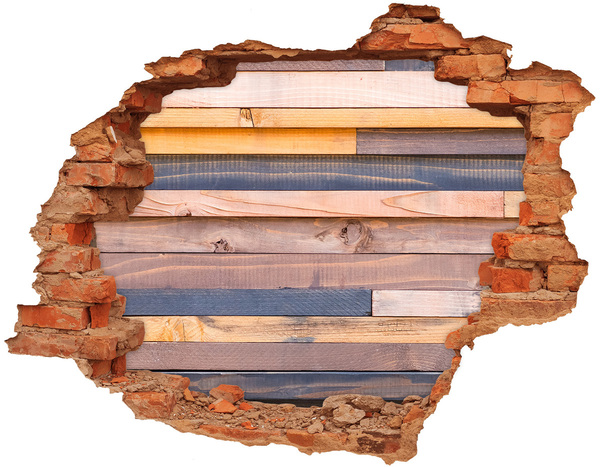Samoprzylepna naklejka beton Drewniana ściana przez dziurę