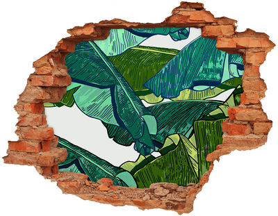 Fototapeta dziura na ścianę 3d Tropikalny ogród z liśćmi bananowca
