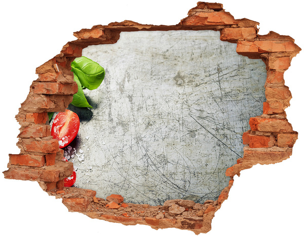 Fotoobraz dziura na ścianę Zniszczona ściana z widokiem na niebo