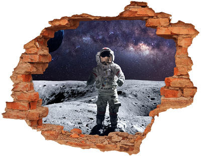 Fototapeta dziura na ścianę Astronauta na Księżycu