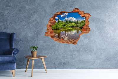 Naklejka 3D dziura na ścianę Róże na drewnie
