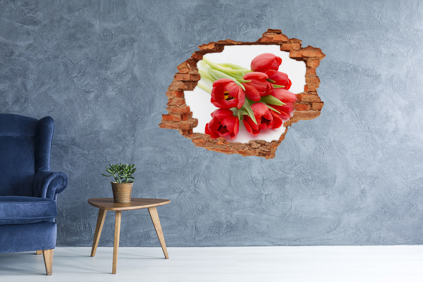 Samoprzylepna dziura na ścianę Tulipany w złamanej ścianie