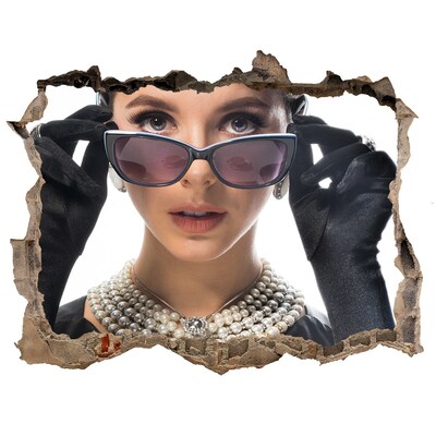 Fotoobraz dziura na ścianę Kobieta w okularach