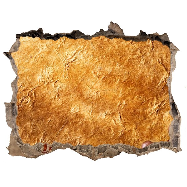 Naklejka 3D dziura samoprzylepna Złota dziura w ścianie