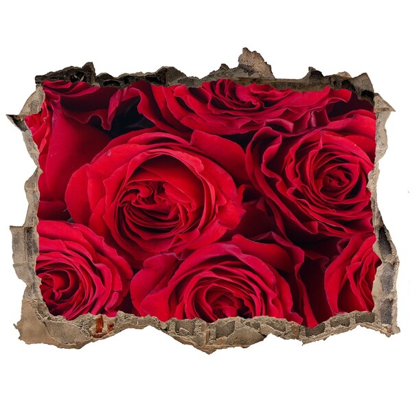 Samoprzylepna naklejka fototapeta Róże w zniszczonej ścianie